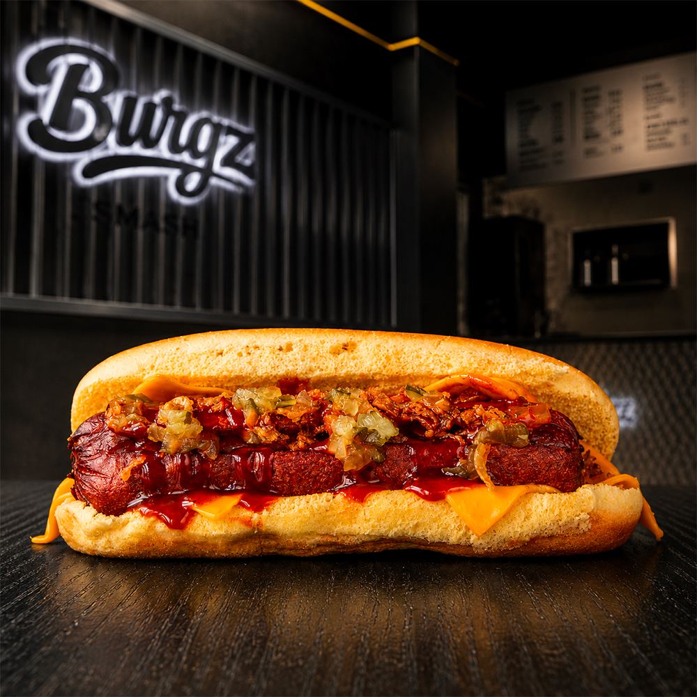 Hot dog Cheese au cheddar et oignons frits